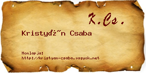 Kristyán Csaba névjegykártya
