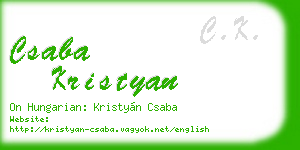 csaba kristyan business card